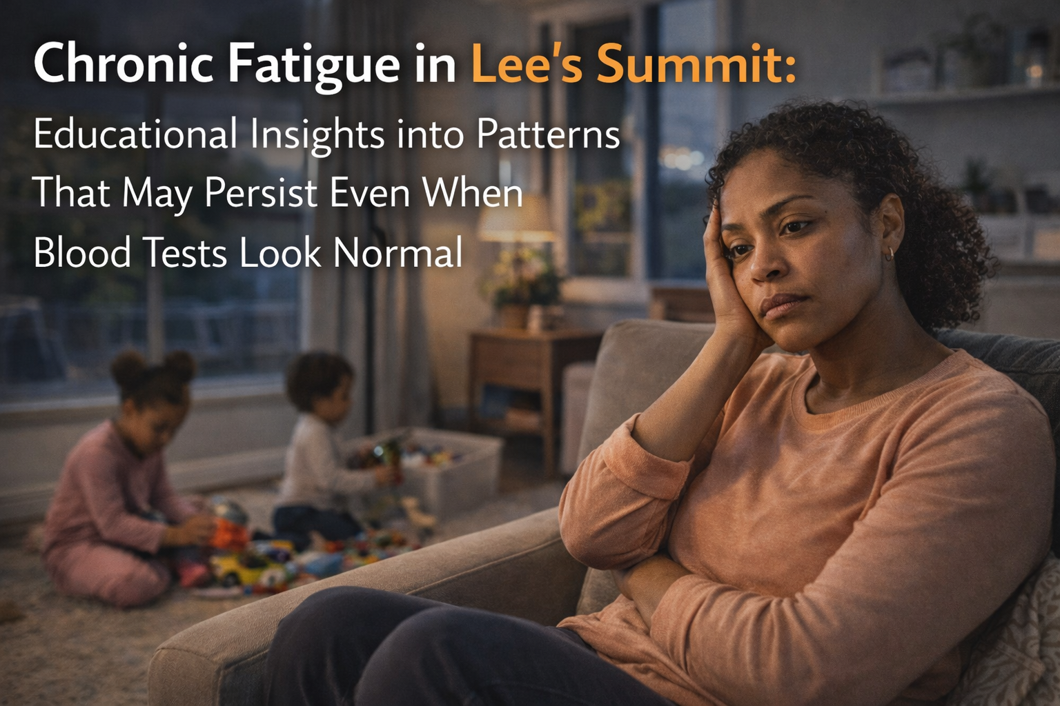 Exhausted person on couch in Lee's Summit home feeling chronic fatigue despite normal blood tests