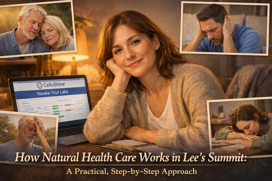 Natural health care in Lee’s Summit professional reviewing lab results to understand fatigue and low energy