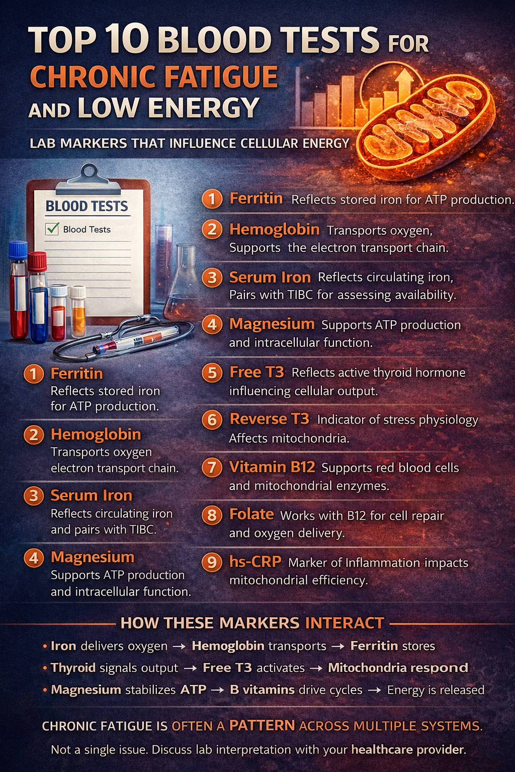 Top 10 Blood Tests for Chronic Fatigue and Low Energy