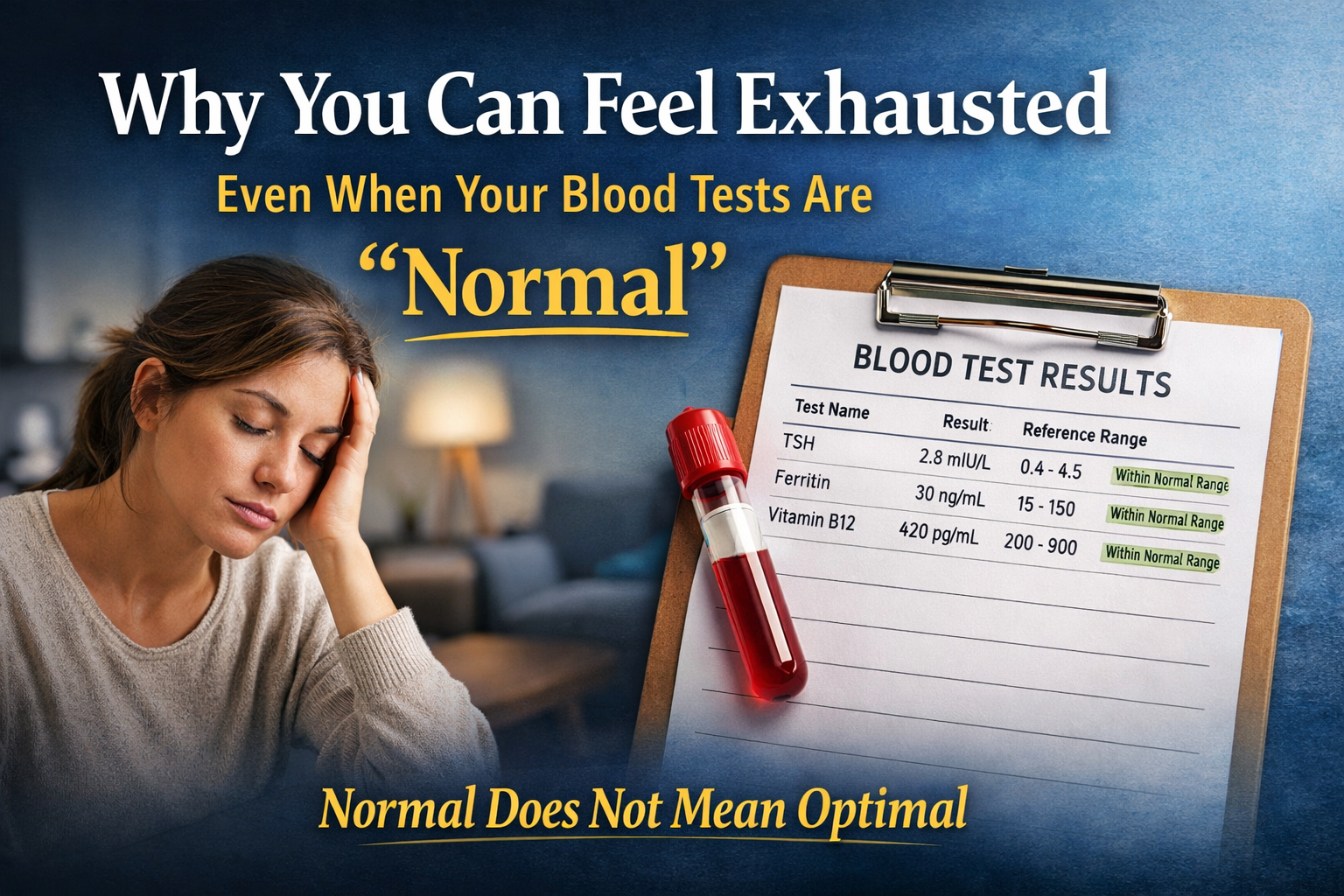 Why You Can Feel Exhausted Even When Your Blood Tests Are “Normal”
