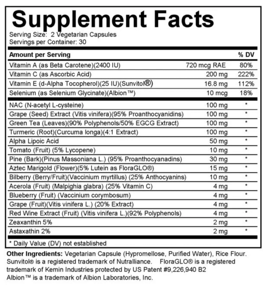 Antioxidants – Advanced Cellular Defense & Detox Support