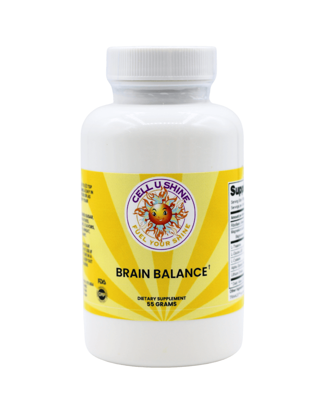 Brain Balance dietary supplement bottle for cognitive clarity and memory support.