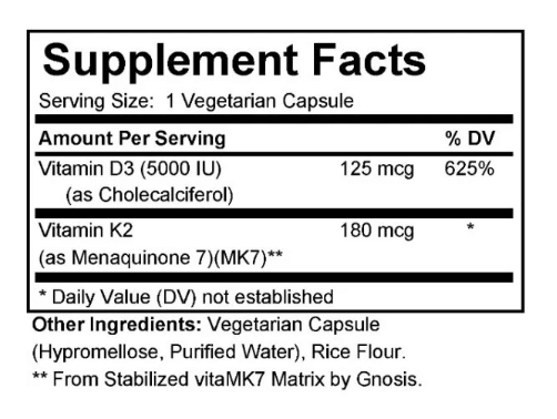 D3 5000 + K2 – Superior Bone & Immune Health Support