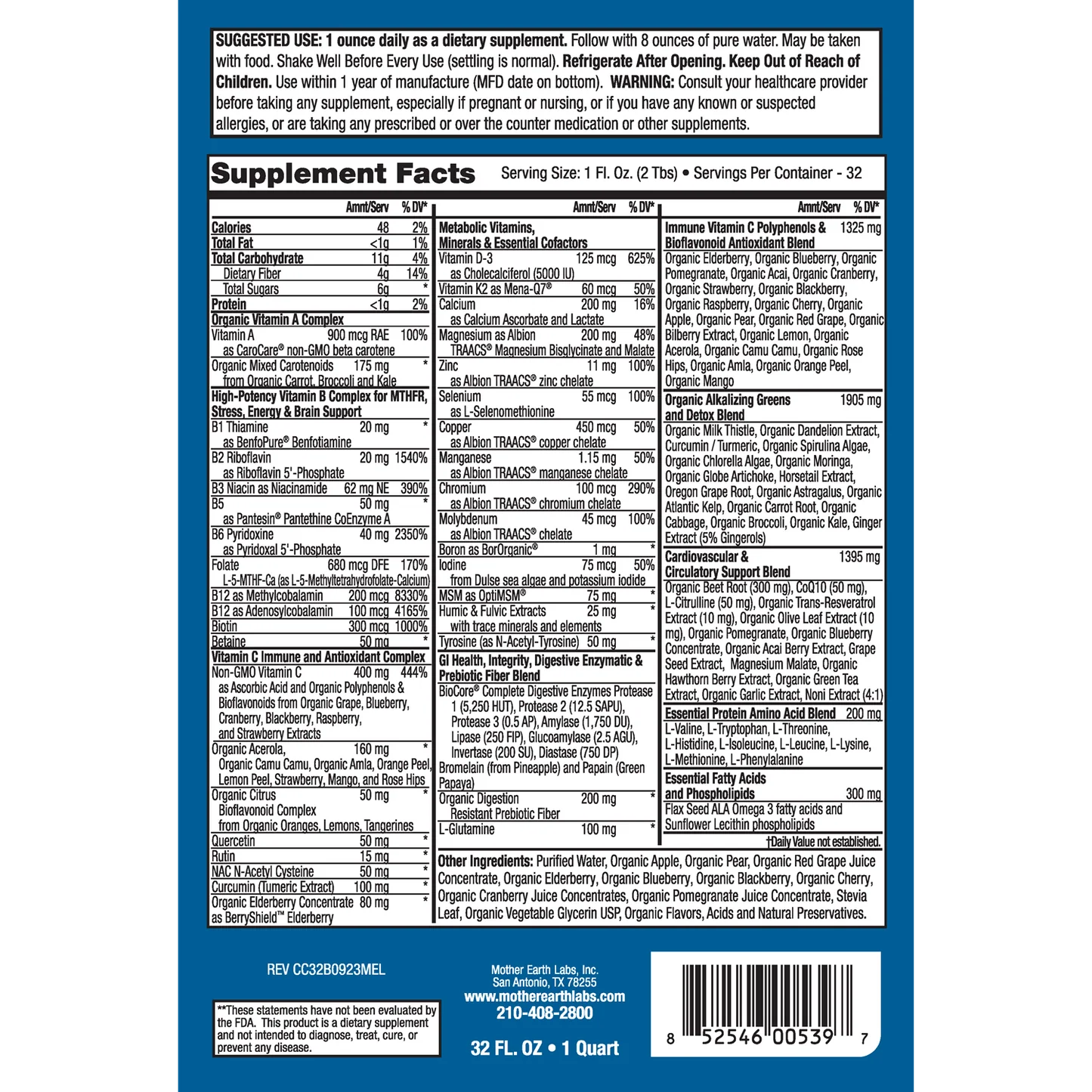 Comprehensive Core Liquid – Complete Daily Multivitamin for Cellular Energy & Total Body Support