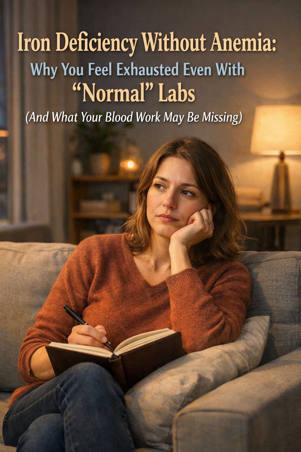 Person experiencing persistent low energy and fatigue – a common experience when iron stores are suboptimal despite normal lab