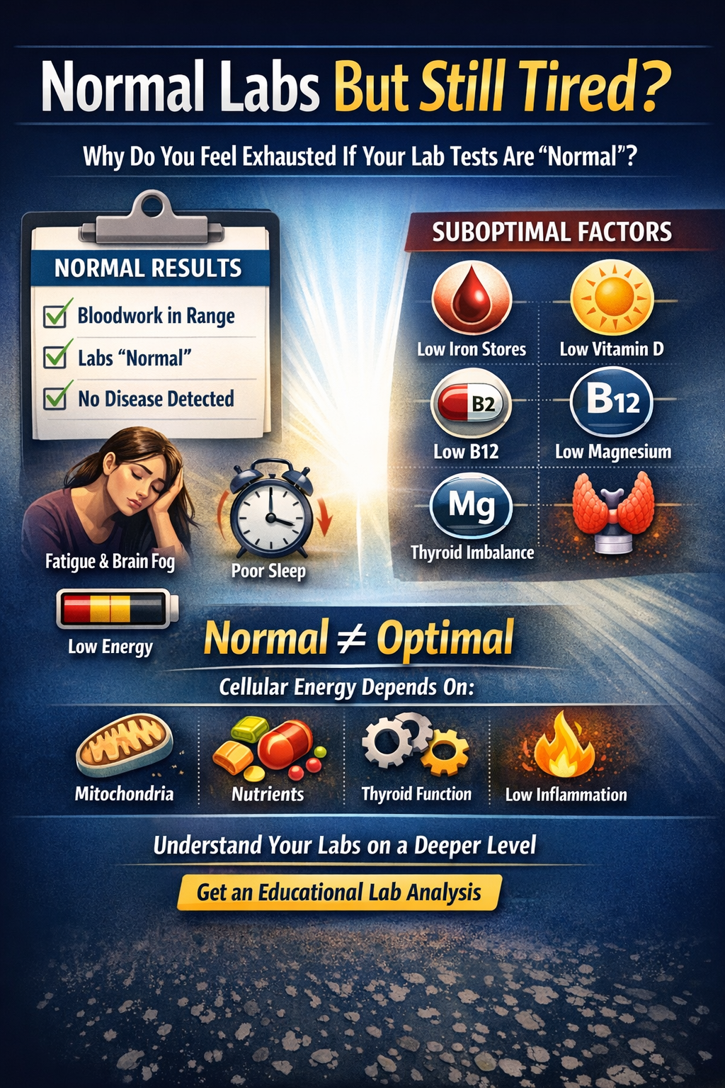 Why Your Blood Work Is “Normal” — But You Still Feel Exhausted