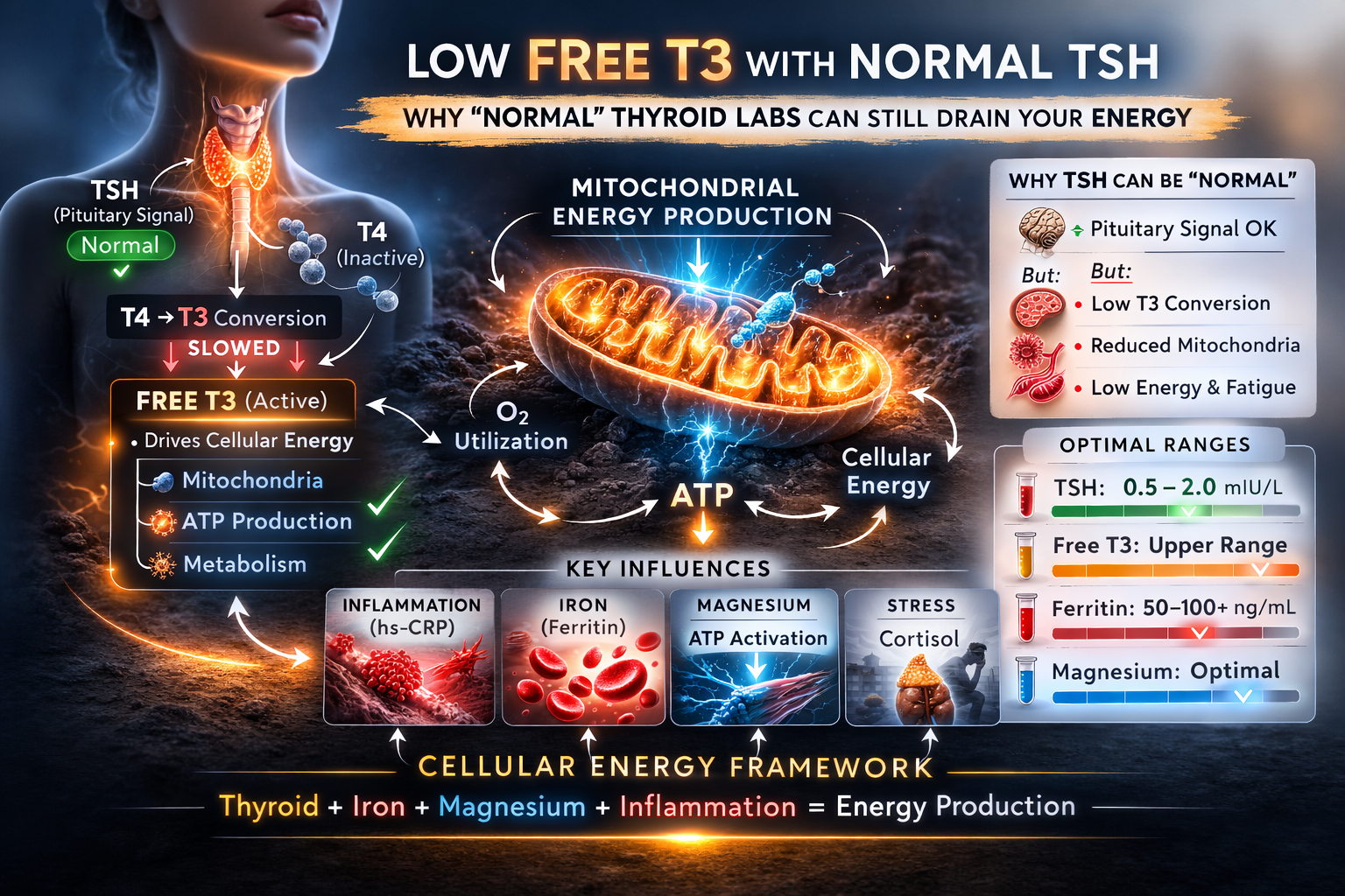 Low Free T3 With Normal TSH: When Thyroid Labs Miss the Energy Problem