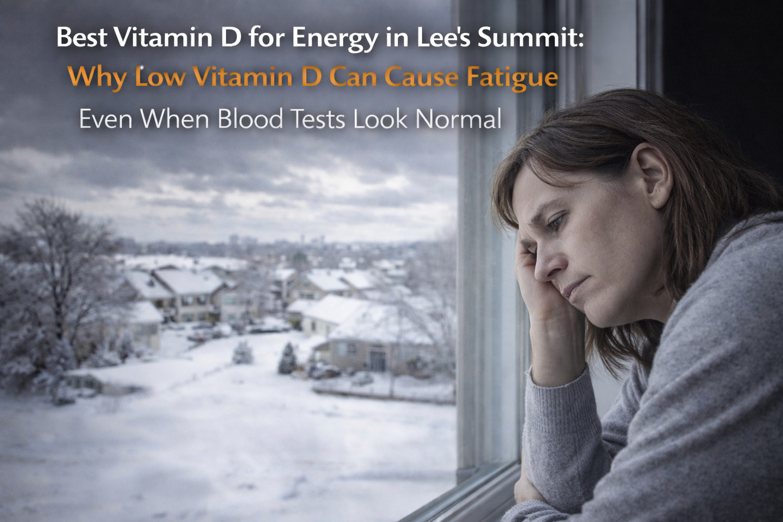 Overcast winter sky in Lee's Summit neighborhood low vitamin D fatigue normal blood tests