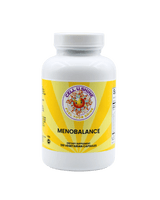 MenoBalance supplement bottle with 120 vegetarian capsules for menopause support.