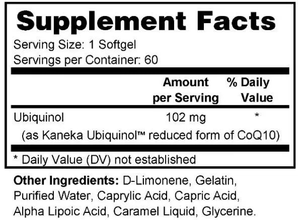Ubiquinol 100mg -Advanced CoQ10 with superior absorption & bioavailability